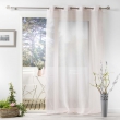 Voilage a oeillets 140 x 240 cm effet lin tissé Zazy Rose, image n° 4