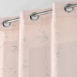 Voilage a oeillets 140 x 240 cm en voile imprimé métallisé Artyline Rose/argent, image n° 3