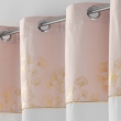 Voilage a oeillets 140 x 240 cm + haut velours Mila rose Dragee, image n° 2