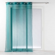Voilage à oeillets 140 x 240 cm liseré blanc Louise Pétrole, image n° 1