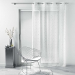 Voilage à oeillets 140 x 240 cm luminette fils metallises dixie Blanc/argent, image n° 3