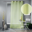 Voilage a oeillets 140 x 240 cm polycoton uni mitsy Vert, image n° 2
