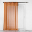 Voilage a oeillets 140 x 240 cm voile sable + bandes en jute Terracotta, image n° 1