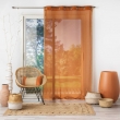 Voilage a oeillets 140 x 240 cm voile sable + bandes en jute Terracotta, image n° 3