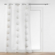 Voilage a oeillets 140 x 240 cm voile sablé brodé Palmaris Beige, image n° 1