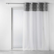 Voilage a oeillets 140 x 240 cm voile sable+ haut coton Sibel Gris, image n° 1
