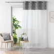 Voilage a oeillets 140 x 240 cm voile sable+ haut coton Sibel Gris, image n° 2