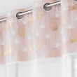 Voilage a oeillets 140 x 240 cm voile sablé + haut velours Clairine Rose, image n° 2