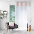 Voilage a oeillets 140 x 240 cm voile sablé + haut velours Clairine Rose, image n° 3