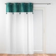 Voilage a oeillets 140 x 240 cm voile sablé + haut velours Evie Bleu, image n° 1