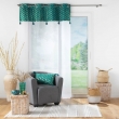 Voilage a oeillets 140 x 240 cm voile sablé + haut velours Evie Bleu, image n° 3