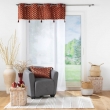 Voilage a oeillets 140 x 240 cm voile sablé + haut velours Evie Bordeaux, image n° 3