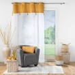 Voilage a oeillets 140 x 240 cm voile sablé + haut velours Evie Ocre, image n° 3
