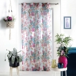 Voilage a oeillets 140 x 240 cm voile sablé imprimé exotic Paradise Blanc, image n° 1