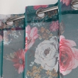 Voilage a oeillets 140 x 240 cm voile sable imprime flower life Petrole, image n° 2