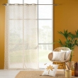 Voilage a oeillets 140 x 240 cm voile sablé imprimé Maddy Ocre, image n° 3