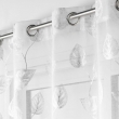 Voilage a oeillets 140 x 240 cm voile sabl&eacute;  imprim&eacute; metallis&eacute; Edelia Argent, image n° 2