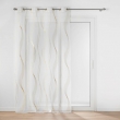 Voilage a oeillets 140 x 240 cm voile sablé  imprimé metallisé Elona Or, image n° 1