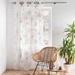 Voilage a oeillets 140 x 240 cm voile sablé  imprimé metallisé Joyce Or rose, image n° 4
