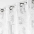 Voilage a oeillets 140 x 240 cm voile sablé  imprimé metallisé Lison Argent, image n° 2