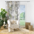 Voilage a oeillets 140 x 240 cm voile sable imprime metallise mogador Sans, image n° 3