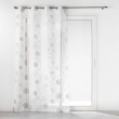 Voilage a oeillets 140 x 240 cm voile sable imprime metallise oliane, image n° 1