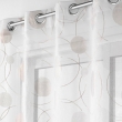Voilage a oeillets 140 x 240 cm voile sable imprime metallise oliane, image n° 2