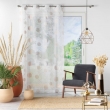 Voilage a oeillets 140 x 240 cm voile sable imprime metallise oliane, image n° 3
