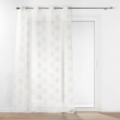 Voilage a oeillets 140 x 240 cm voile sablé  imprimé metallisé Sixtine Or, image n° 1