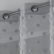 Voilage a oeillets 140 x 240 cm voile sablé pompons melusine Gris, image n° 2
