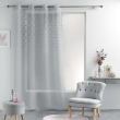 Voilage a oeillets 140 x 240 cm voile sablé pompons melusine Gris, image n° 4
