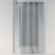 Voilage a oeillets 140 x 240 cm voile sablé pompons melusine Gris, image n° 1