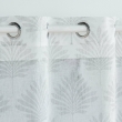 Voilage a oeillets 140 x 240 cm voile tiss&eacute; appliqu&eacute; Levita Blanc, image n° 2