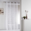 Voilage a oeillets 140 x 280 cm voile sabl&eacute; fils chenille chenilla Naturel, image n° 1