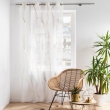 Voilage a oeillets 140 x 280 cm voile sable imprime metallise elona Or, image n° 4
