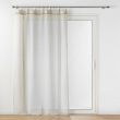 Voilage a oeillets bois 140 x 240 cm voile tisse+fantaisie Mileo Beige, image n° 1