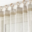 Voilage a oeillets bois 140 x 240 cm voile tisse+fantaisie Mileo Beige, image n° 2