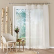 Voilage a oeillets bois 140 x 240 cm voile tiss&eacute; Minalisa Beige, image n° 1