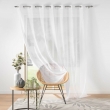Voilage grande fenêtre 240 x 240 cm voile sable Lissea Blanc, image n° 4