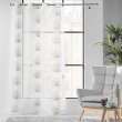 Voilage grande hauteur 140 x 280 cm voile sablé brodé Palmaris Beige, image n° 4