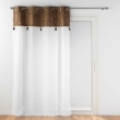 Voilage grande hauteur 140 x 280 cm voile sablé + haut velours Evie Choco, image n° 1