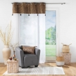 Voilage grande hauteur 140 x 280 cm voile sablé + haut velours Evie Choco, image n° 3