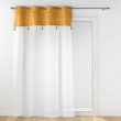 Voilage grande hauteur 140 x 280 cm voile sablé + haut velours Evie Ocre, image n° 1