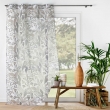 voilage grande hauteur 140 x 280 cm voile sablé imprimé Tilda Blanc, image n° 3