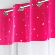 Voilage grande hauteur a oeillets 140 x 280 cm Velours phosphorescent Moonlight Fuchsia, image n° 2