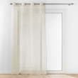 Voilage grande hauteur a oeillets 140 x 280 cm voile sable imprime pandore Blanc, image n° 1