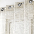 Voilage grande hauteur a oeillets 140 x 280 cm voile sable imprime pandore Blanc, image n° 2
