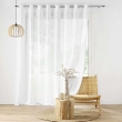 Voilage grande largeur  300 x 240 cm effet lin tisse haltona Blanc, image n° 1