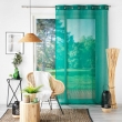 Voilage petite hauteur 140 x 180 cm voile sablé Sandra Emeraude, image n° 3