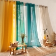 Voilage petite hauteur 140 x 180 cm voile sablé Sandra Jaune, image n° 5